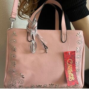 Carlos by Carlos Santana Pink Shoulder Bag with Silver Accents